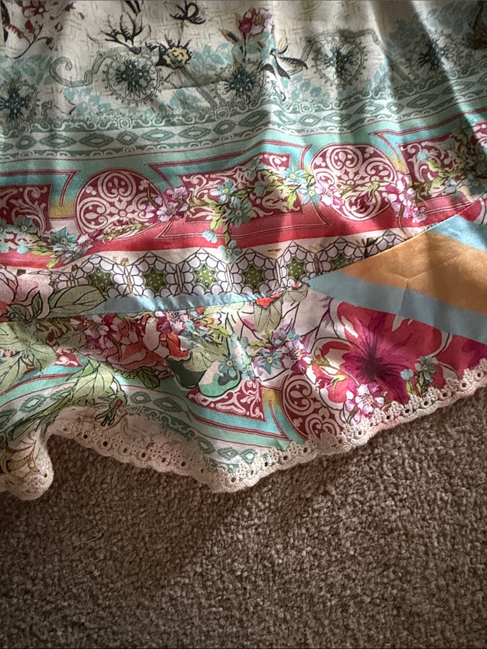 Johnny Was Cream Floral Cold-Shoulder Tunic with Multicolor Print - Picture 6 of 6